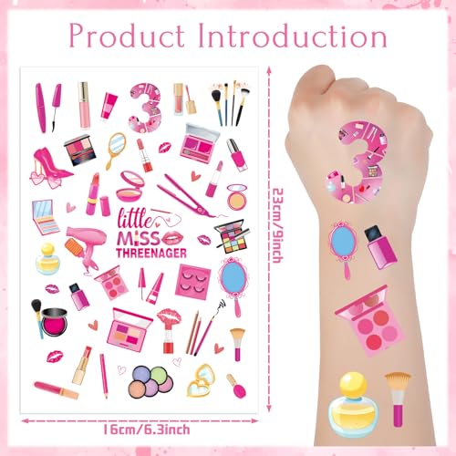 Little Miss Threenager Temporary Tattoos - 8 Sheets