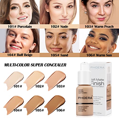 PHOERA 30ml Full Coverage Foundation - Matte Oil Control