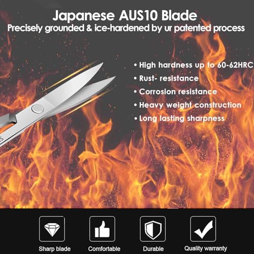 2 Pack Facial Grooming Scissors - Small Nose, Eyebrow, Mustache & Beard Trimmers - Stainless Steel, Curved & Rounded Tips - Silver