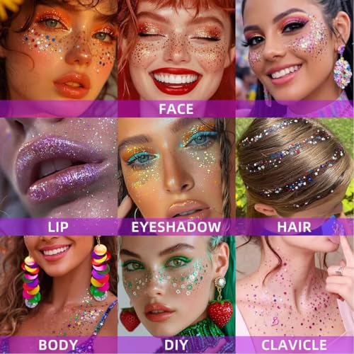 Team Colors Body Glitter Set - 6 Vibrant Shades