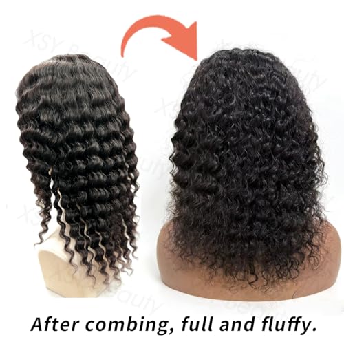 Deep Wave Headband Wig 16" Human Hair Glueless