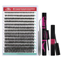 FADVAN DIY Lash Extension Kit 60D Volume Lash Clusters Kit with Lash Bond and Seal 280 pcs Thick Individual Lashes 8-16 mm D Mink Lashes Cluster, Lash Cluster Remover and Tweezers