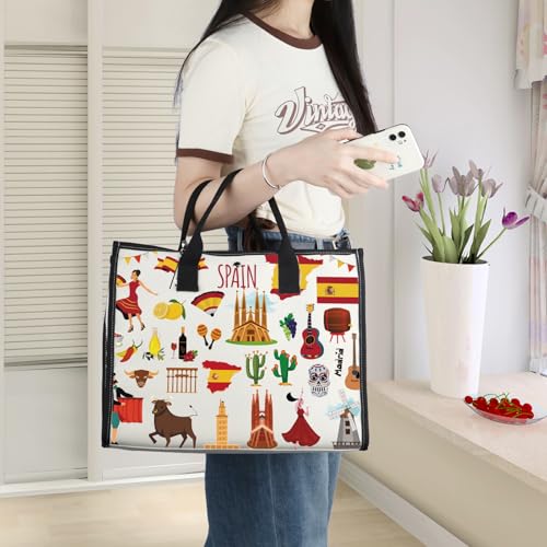 WZMPA Spain Travel Bag - Souvenir Gift Vacation Makeup Zipper Pouch Bag For Trip