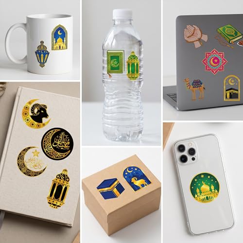120 PCS Eid Mubarak Temporary Tattoos for Kids Party Favors