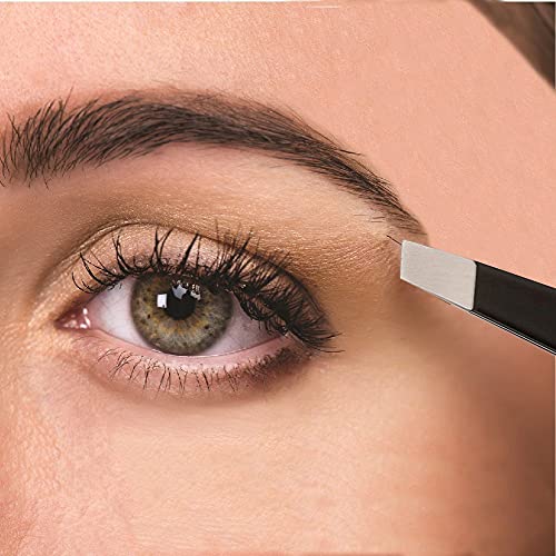 Stainless Steel Eyebrow Tweezers for Facial Hair Removal - Precise, Non-Slip, Professional