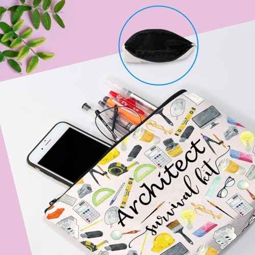 GJTIM Architecture Student Gift Survival Kit Zipper Pouch Makeup Bag for Architects (Survival Architect 2 Bag)