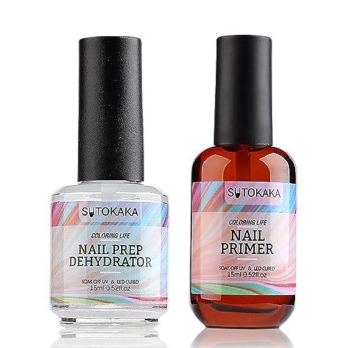 Nail Prep Dehydrator & Primer Set - 2pc 15ml Acid Free