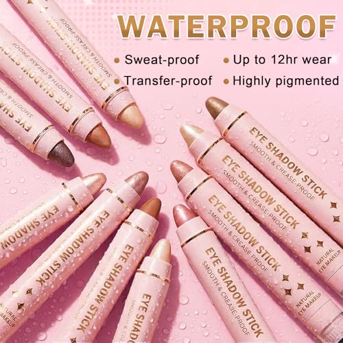 8-Piece Cream Eyeshadow Stick Set with Brush