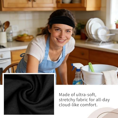 Multi-Color Non-Slip Headbands 6-Pack - Soft Elastic Hair Wraps