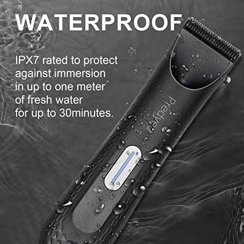 Manscape Trimmer for Men - IPX7 Waterproof Ball/Body Trimmer w/LED Light & Ceramic Blade, 120Min Groomer for Pubic/Groin/Chest, USB-C Fast Charge, No Nicks, Gifts for Him Dad Husband