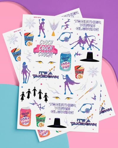 xo, Fetti Pop Star Temporary Tattoos - 68 Iridescent Foil Designs