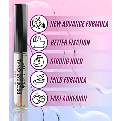 STACY LASH Professional Perm Glue / 0.17 fl.oz./ 5 ml/Transparent Lash Adhesive/Water-Soluble Eyelash Lifting Glue/Supplies for Professional & Home Use