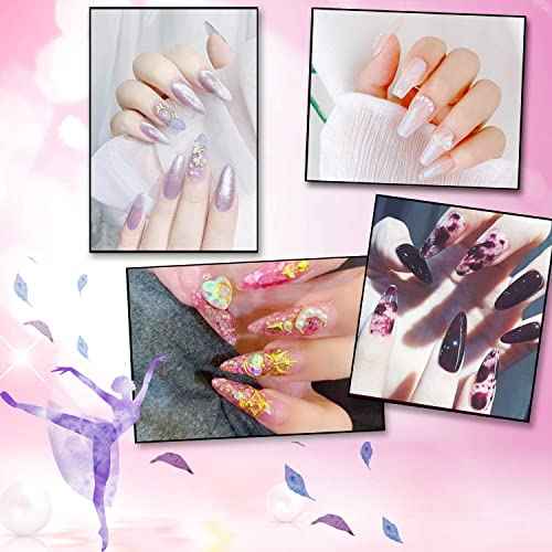 FEBSNOW 1000 PCS French Coffin Ballerina Nail Tips Acrylic Nails Artificial Half False Flake Nail Tips 10 Sizes with Boxes Clear Plastic Cases for Nail Salon Shop DIY Nail Art Ballerina Nails (Clear)