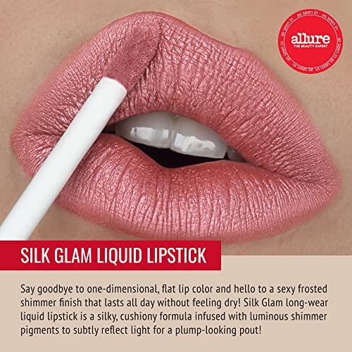Runway Rogue ¡®Call Sheet¡¯ Light-Pink Silk Glam Long Wear Liquid Lipstick Bundle with ¡®Camera Ready¡¯ Matte Rose-Pink Designer Liner Lip Liner