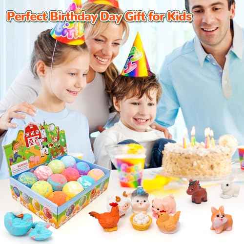 Bath Bombs for Kids with Surprise Inside for Girls Boys Toddlers Kids Bath Bombs Set with Toys Inside Safe Handmade Bubble Bath Fizzy Bath Bomb for Christmas