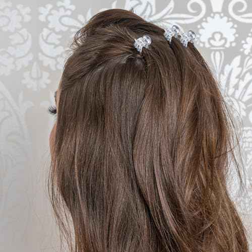 Cobahom 150PCS Extra Small Claw Clips for Thin Thick Hair, Super Mini No-Slip 0.55 Inch Tiny Hair Clips for Hair Styling, Small Hair Accessories for Women Girls, Brown, Black, Clear