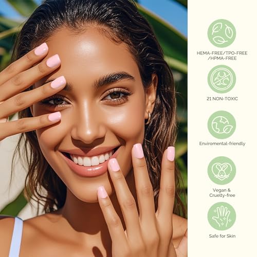 MelodySusie Plant-Based Gel Nail Polish Set, 8pc, HEMA-Free, UV LED