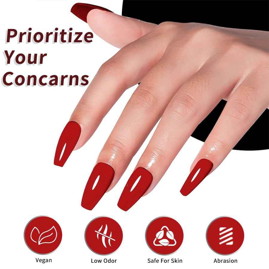 JR 9pcs 15ml Deep Red Burgundy Christmas Gel Polish Set Crimson Soak Off Polish Dark Cherry Gel Polish For Nail Salon Gift Red