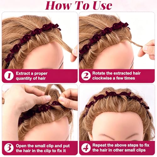 YALOJE 3 Pcs Butterfly Hair Clip Headbands with Teeth for Women