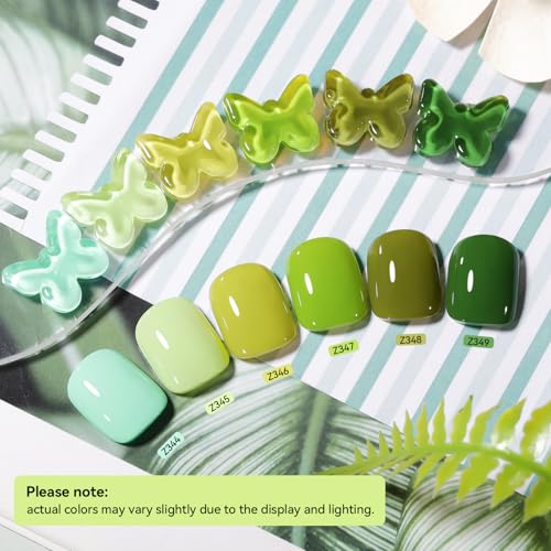 Nailshion Lucky Green Set - Quick Dry No Lamp Needed Eco-Friendly Nail Polish