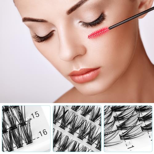 Lash Clusters 30D+40D Wispy Lashes(9-16mm) DIY Natural Lashes 280pcs D Curl Lash Extension For Use At Homecluster Eyelash Extensions