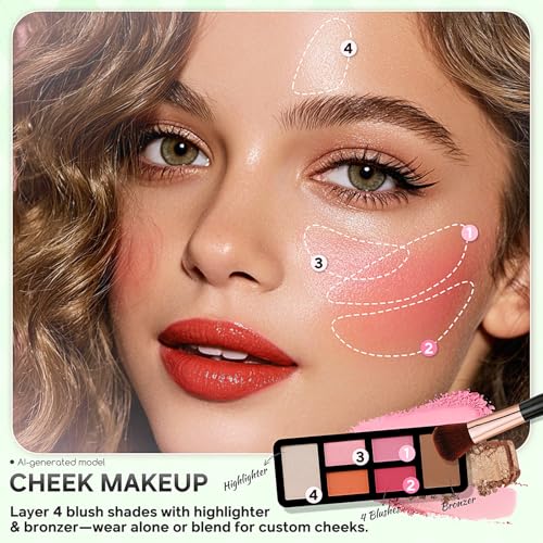 Color Nymph Beginner Makeup Kit for Teens with Train Case