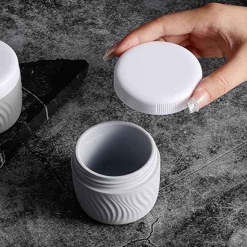 Travel Containers for Toiletries, Silicone Cream Jars BPA-Free, TSA Approved 3oz Travel Size Containers, Leak-proof Portable Size Silicone Jars with Lid for Face Hand Body Cream (4 Pack)