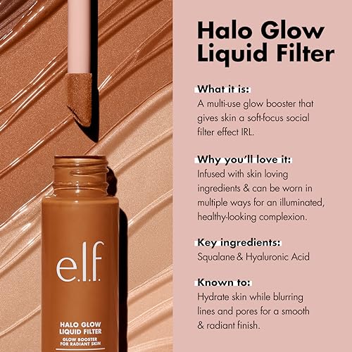 e.l.f. Halo Glow Liquid Filter, Complexion Booster For A Glowing, Soft-Focus Look, Infused With Hyaluronic Acid, Vegan & Cruelty-Free, 0 Fair