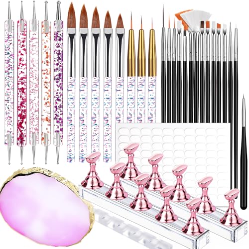 Teenitor Nail Art Tools Set with 23 Brushes, Dotting & Acrylic Tools, Nail Stand & Accessories