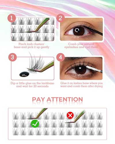 Manga Lash Clusters 144PCS - 5 Color DIY Eyelash Extensions