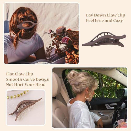Flat Lay Down Claw Clips 6 Pack - Hair Accessories for Women
