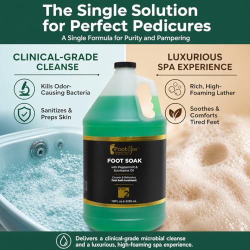 FootSpa Eucalyptus & Peppermint Foot Soak Liquid Refill - 128 oz Gallon