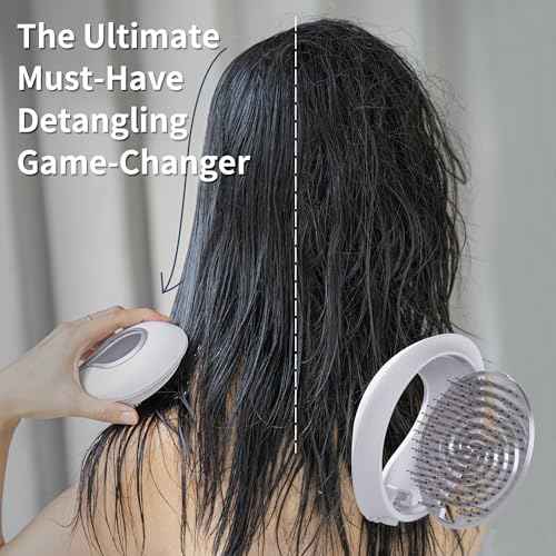 Uffy Spiral Shine Detangling Hair Brush for Wet & Dry Hair, Shower Detangler, Travel Brush ? Anti-Frizz Bristles, Tangle-Free, Reduces Breakage, Ergonomic Handle, Obsidian Black