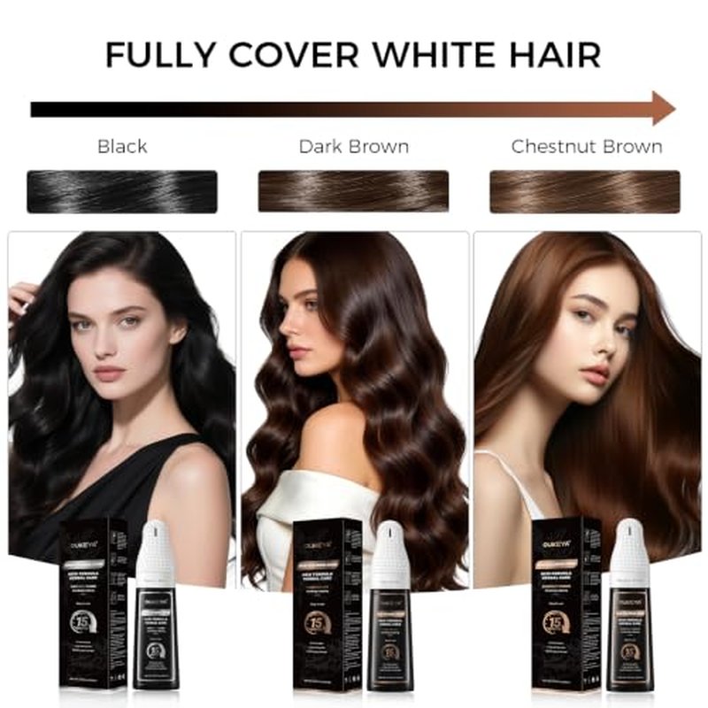 2-in-1 Black Hair Dye Comb, No-Mix Gray Coverage