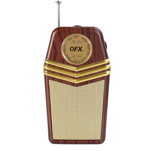 QFX Retro 1958 Portable AM FM Radio with Telescoping Antenna