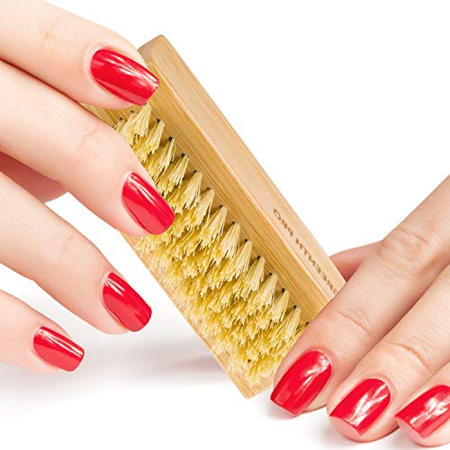 Bamboo Nail Brush Set - 2PCS Double-Sided Firm Sisal Scrub Brush for Nails and Toes