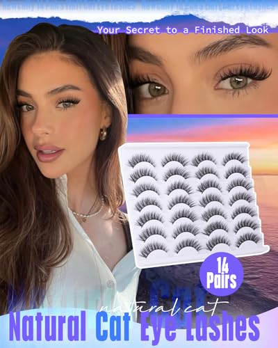 Newcally Wispy Faux Mink Lashes 14 Pairs Pack