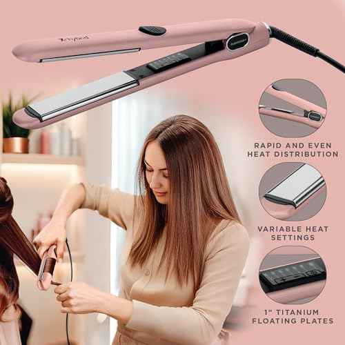 GAMMA+ X-Hybrid, Glory IV Professional Hair Straighteners ? Italian-Engineered Titanium & Ceramic Flat Irons with Advanced Technology for Frizz-Free, Salon-Quality Styling