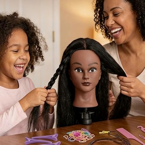 16 Inch Real Hair Mannequin Head with Clamp Stand for Hair Styling