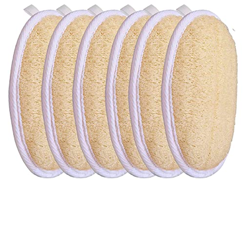 Jaunty Natural Loofah (5PC Pack) Sponge Exfoliating Body Scrubber Made with Eco-Friendly and Biodegradable Suitable for Women, Babies and Men,