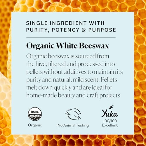 Organic White Beeswax Pellets 16oz for Candles & Lip Balm