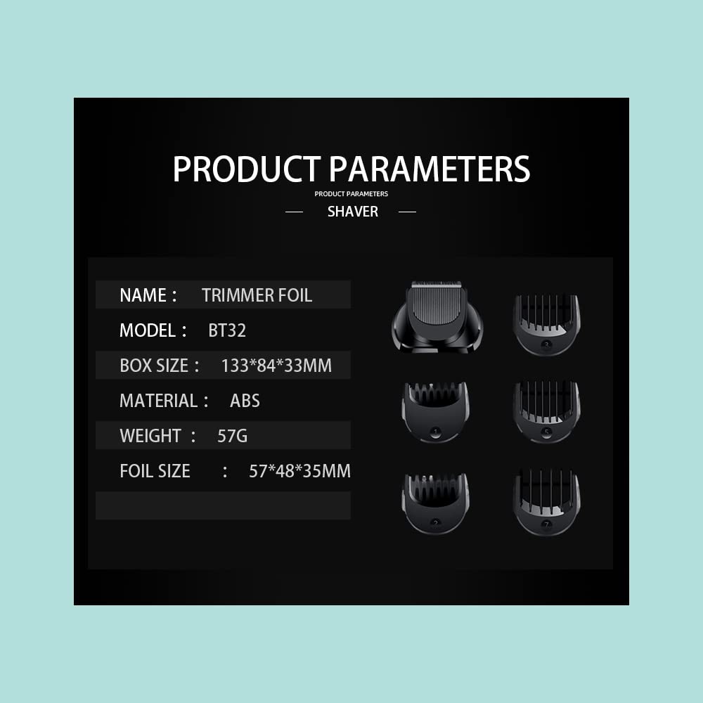 Electric Shaver Beard Trimmer Head Compatible + 5pcs Comb Trimming Set Compatible with Series 3, BT32 Razor Head Replacement Razor Blade