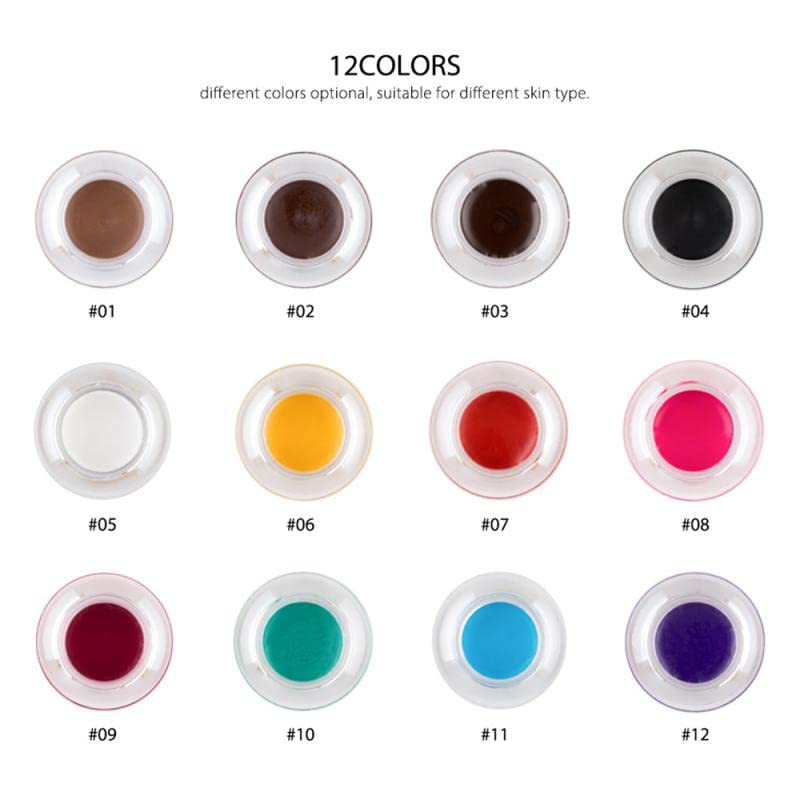 12-Color Eyebrow Pomade Waterproof Long-Lasting Cream Gel