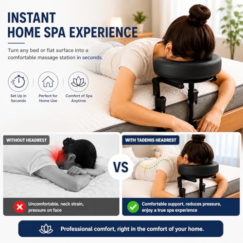 Adjustable Massage Headrest for Bed - Memory Foam Face Cradle