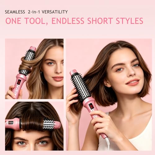 2-in-1 Hair Straightener Brush for Short Hair & Pixie Cuts