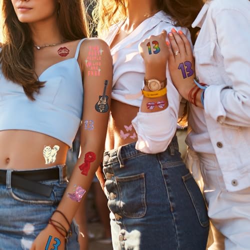 91 Pcs Music Temporary Tattoos - Waterproof Concert Festival Stickers