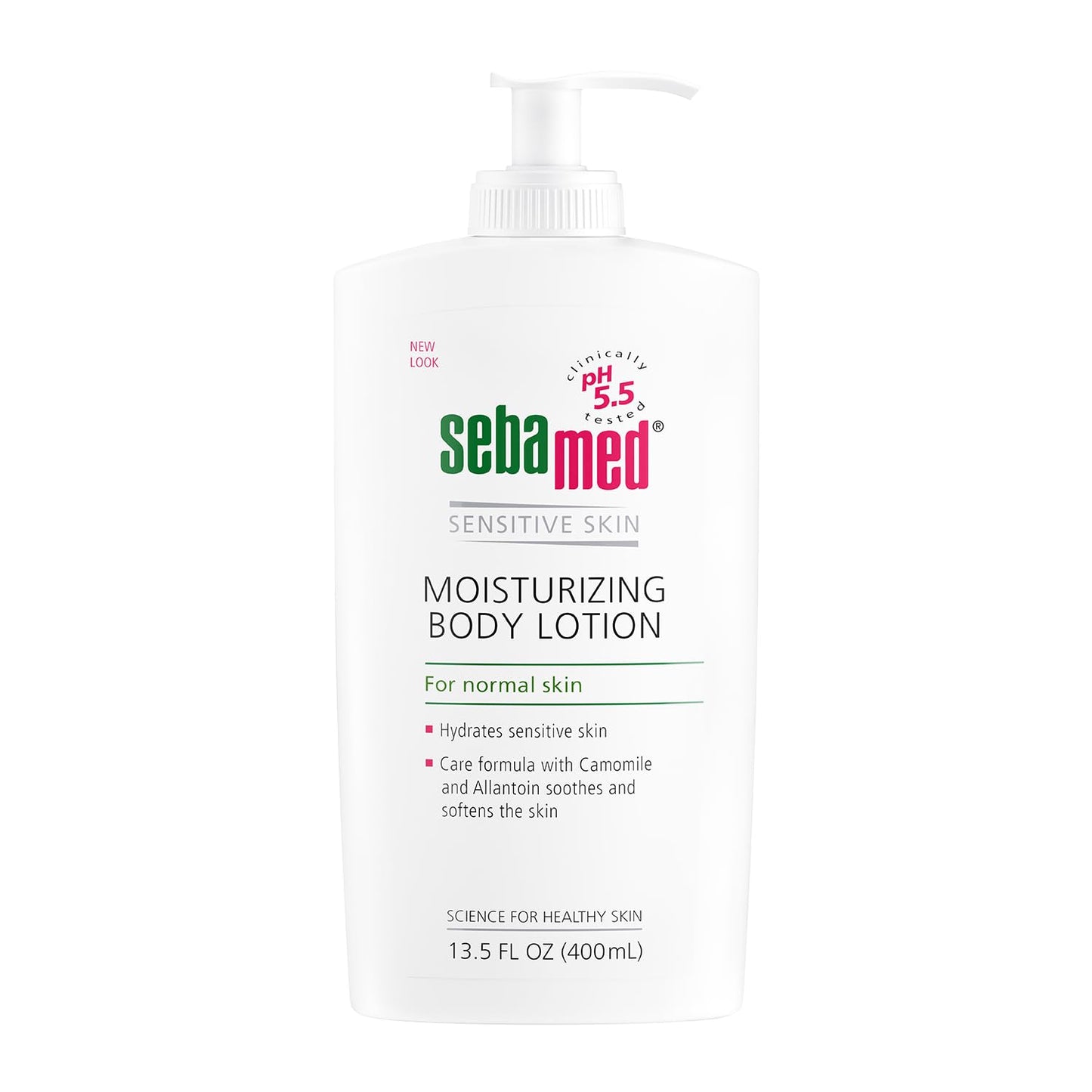 seba med Moisturizing Lotion with Pump pH 5.5 for Sensitive Skin Dermatologist Recommended Moisturizer 13.5 Fluid Ounces (400 Milliliters)