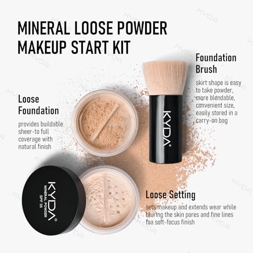 KYDA Mineral Powder Foundation SPF 35 - Buildable Coverage, Fair Light