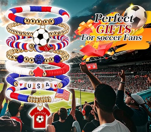 Soccer Bracelet for Women - Game Day Charm Stretch Jewelry