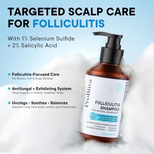 ProBliva Folliculitis Shampoo – Medicated Antifungal & Exfoliating, 10 fl oz
